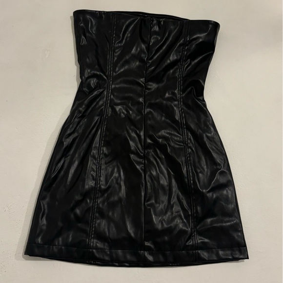 Princess Polly Black Leather Mini Dress - Picture 4 of 7